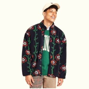 ROWING BLAZERS × Target Rose Print Fleece Zip Up Jacket Men's Size Small